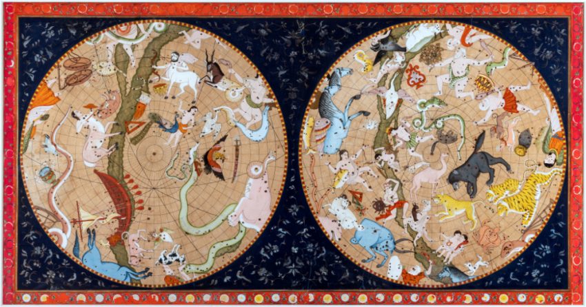 un mapa antiguo de las constelaciones