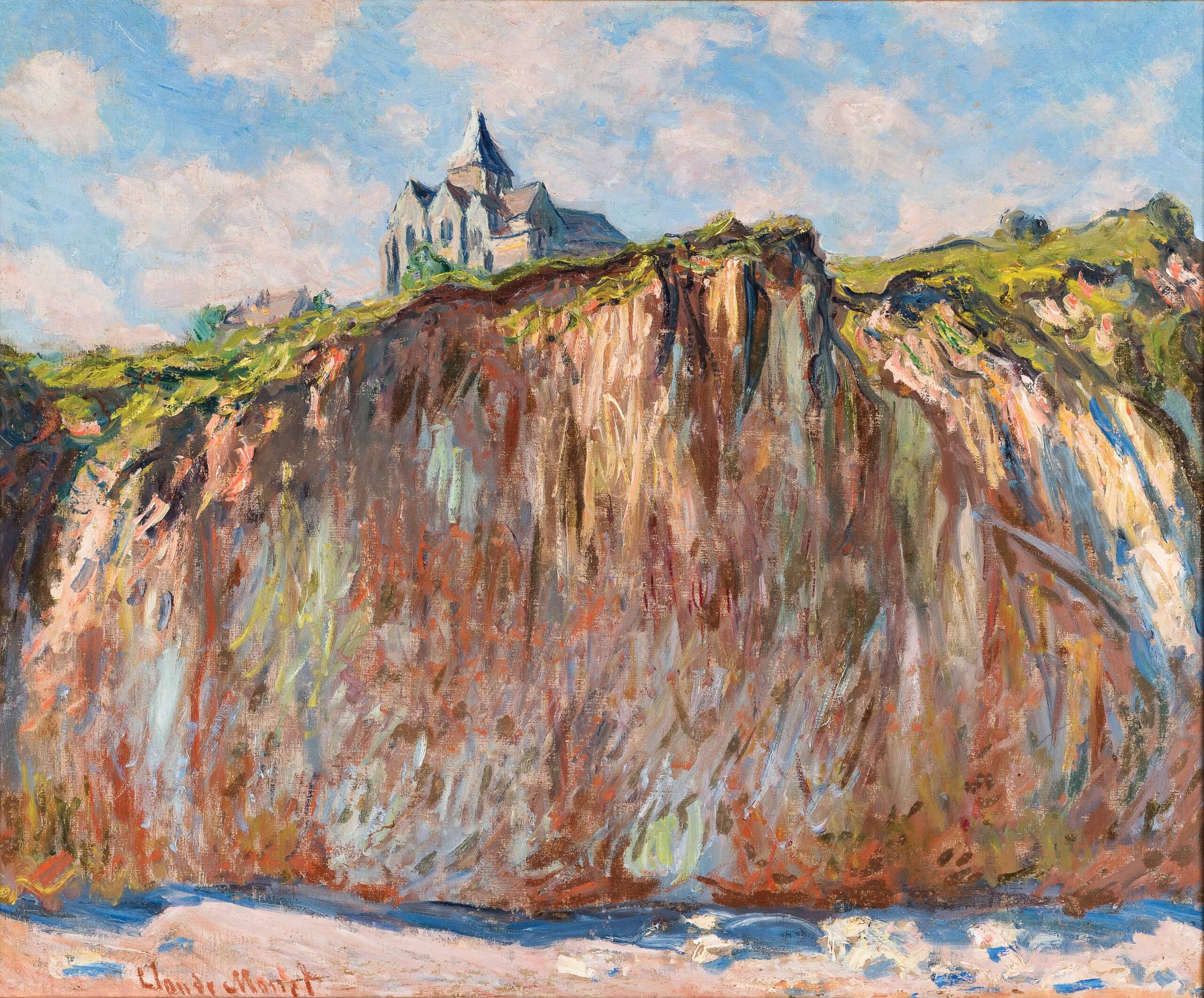 Iglesia sobre acantilado, Monet